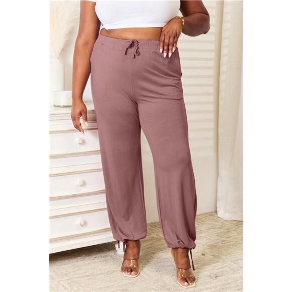 Basic Bae Full Size Soft Rayon Drawstring Waist Pants with Pockets - nwt - Picture 5 of 12